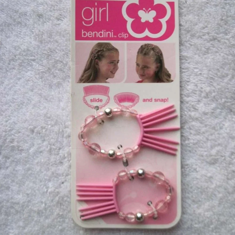 Scunci Girl Bendini Clip Bend Slide & Snap Plastic Beads Conair Hair Comb Pin
